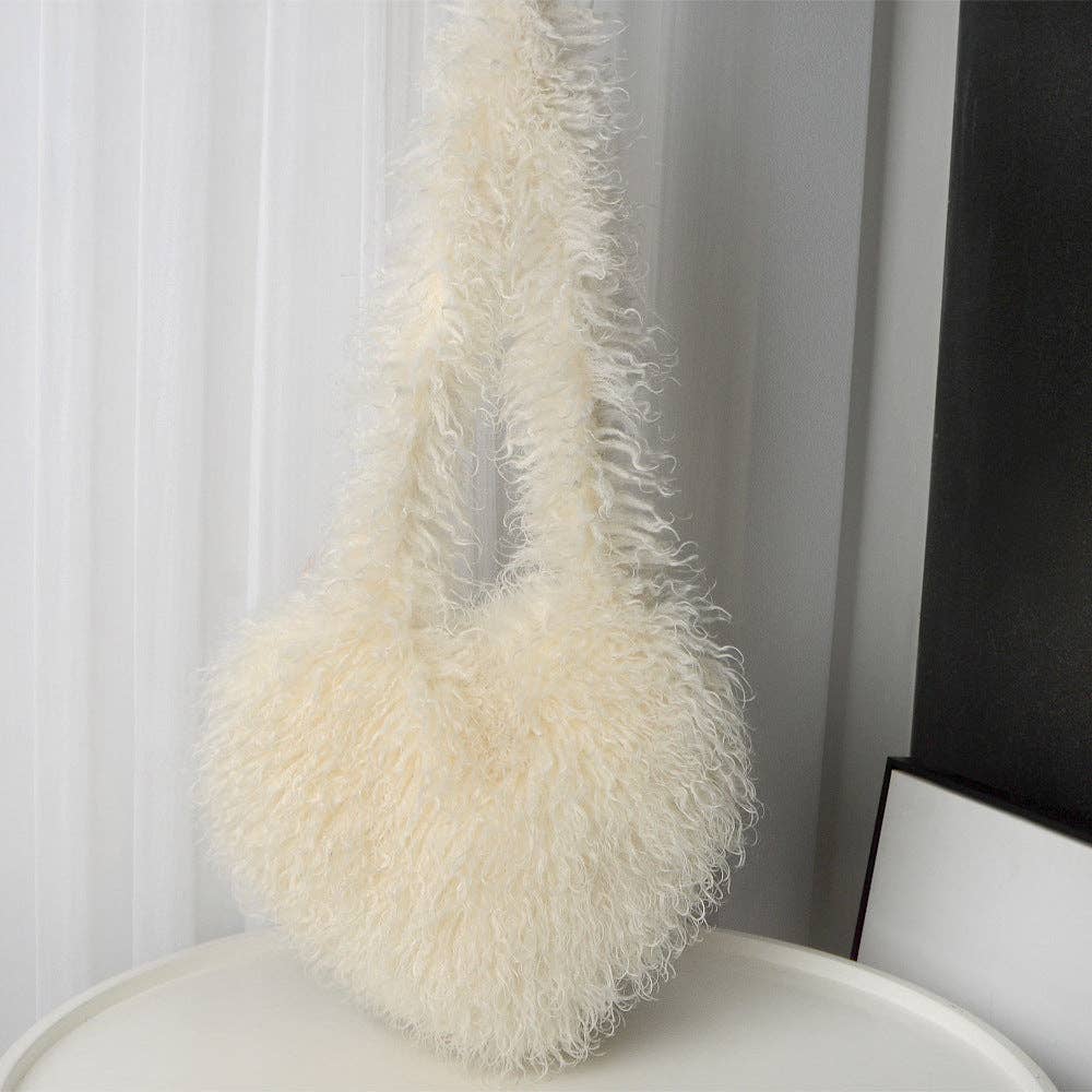 Sweetkama - Wholesale Crossbody Bag - Women's - Ladies Y2K Heart-Shaped Plush Bag SKAB409117