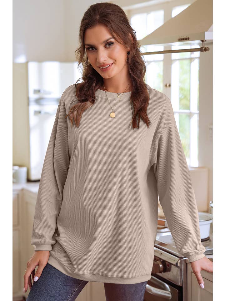 1 the Woman - Vente Sweat-shirt – femme - Sweat-shirt surdimensionné en velours côtelé S-3XL/ 16 couleurs21