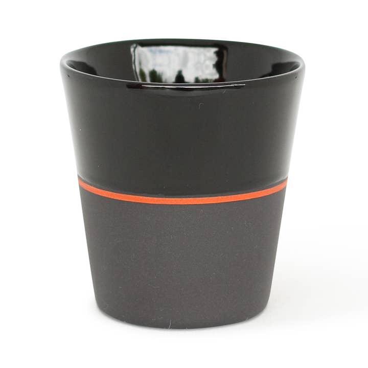 Ambit Beaker - Black / Rust Orange Line for wholesale by Sue Ure Maison