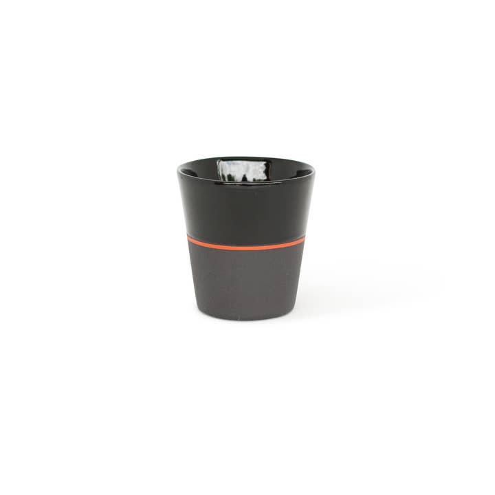 Ambit Beaker - Black / Rust Orange Line for wholesale by Sue Ure Maison