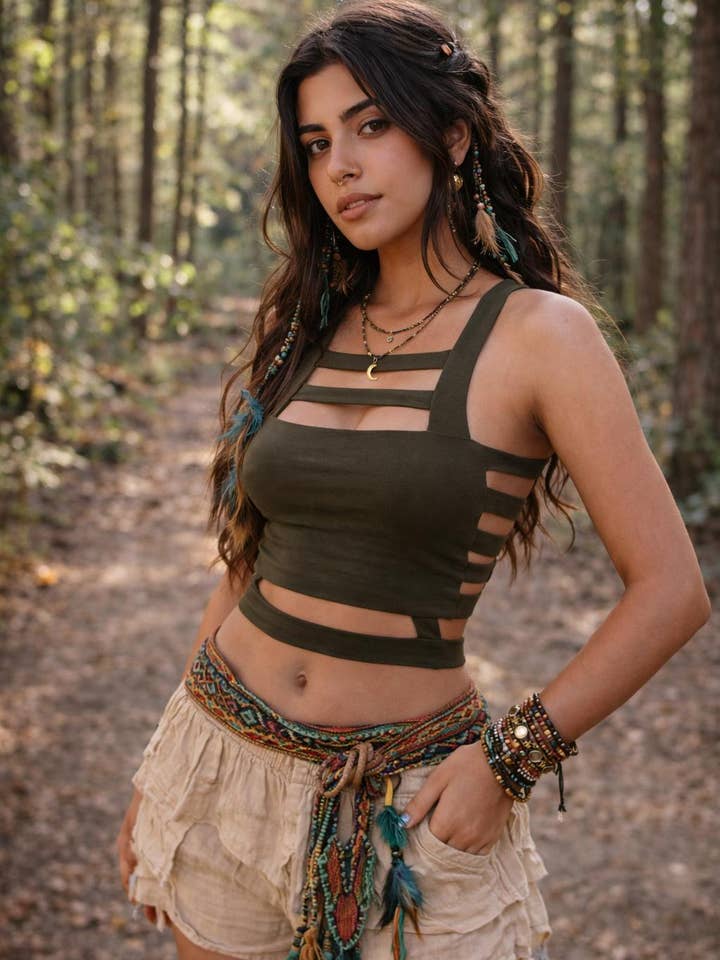 ESMEA TOP - GREEN for wholesale by Arya Clothing