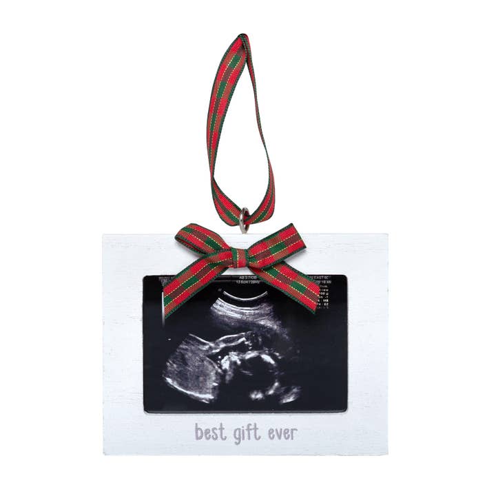 Kate & Milo - Wholesale Ornament - Kids & Baby - "Best Gift Ever" Holiday Rustic Sonogram Ornament