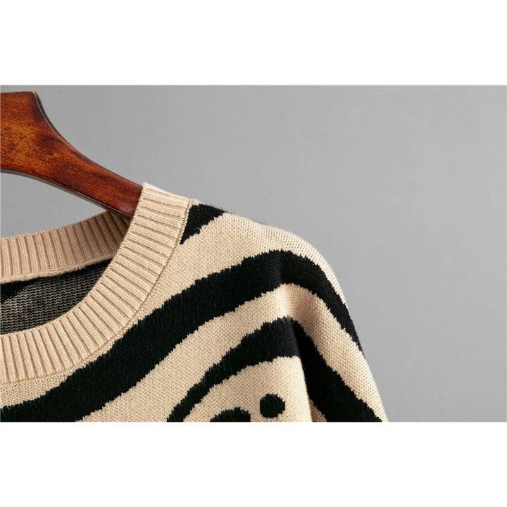 ShieldChic - Wholesale Knit Sweater - Women's - Leopard Print Long Sleeve Crew Neck Loose Sweater7