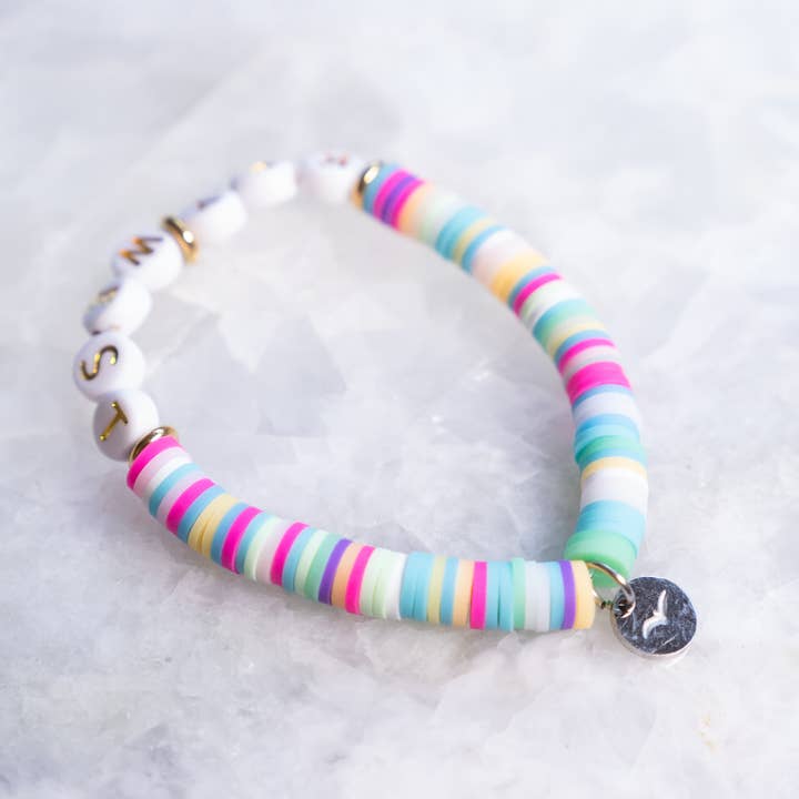 Haven - Wholesale Beaded Bracelet - Kids - Customizable Letter Bracelet - Polymer Clay - Kid Size7