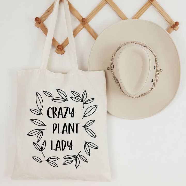 Crazy Plant Lady Tote Bag, Plant Store Gifts, Plant Bag for wholesale by The Vinyl Rose