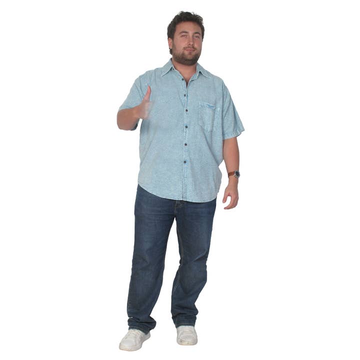 2410 Chemise à manches courtes en seersucker coton pour la vente par Blue Sky