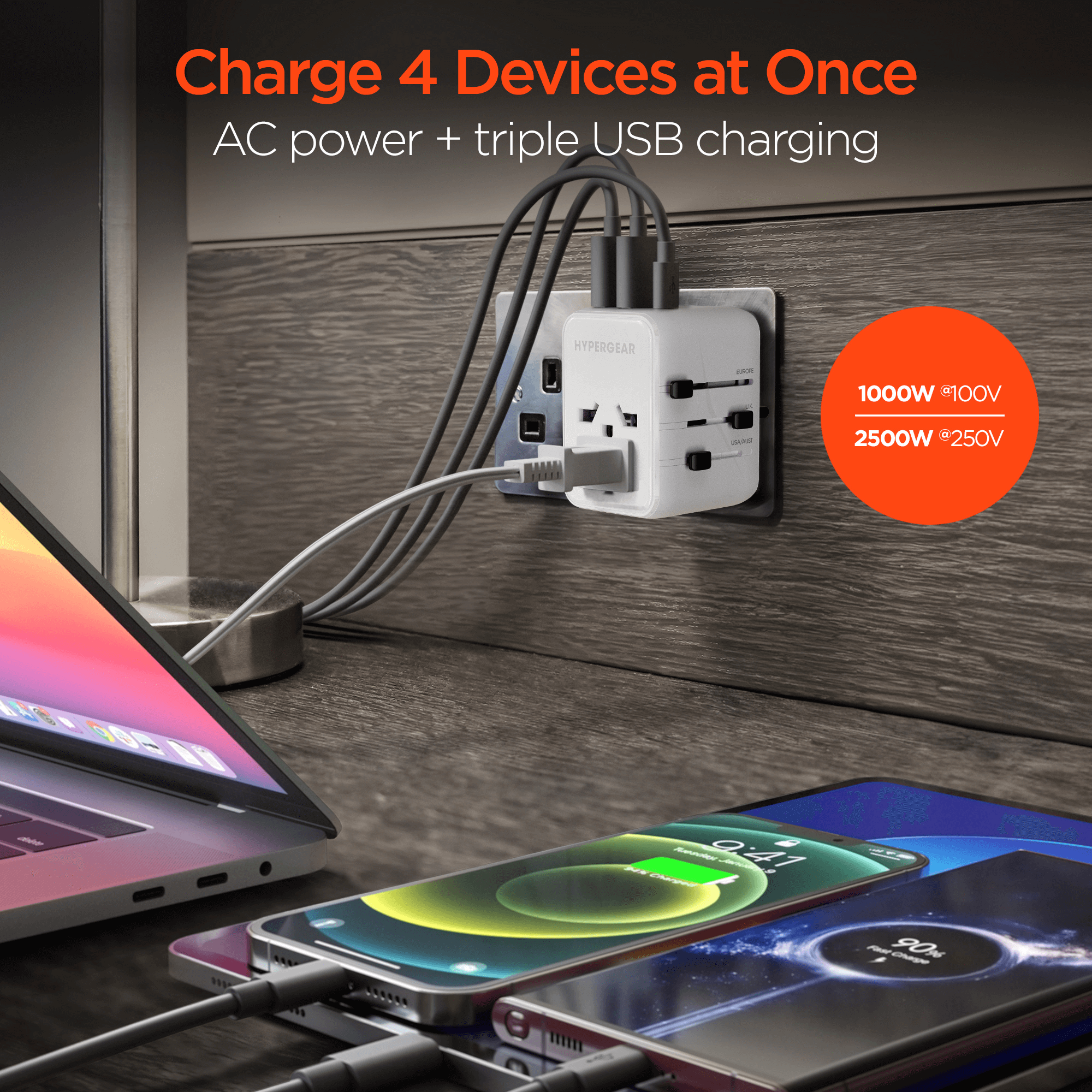 JupiterGear Home – wholesale Strömadapter – HyperGear WorldCharge Universell Reseadapter med USB-C16