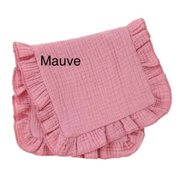 Zsa Zsa & LoLLi Monogram Blanks - Wholesale Burp Cloth - Baby - Muslin Ruffle Burp (4$ ea) Baby Gift, Shower Gift, Newborn4