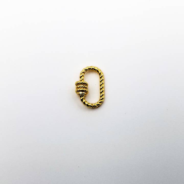 Beads Creation - Wholesale Clasp - 18K Gold Filled Brass Carabiner Screw Clasp