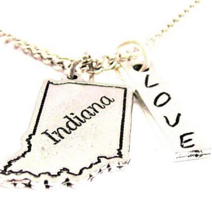 Collier Indiana State Love Stick Home Travel Indianapolis pour la vente par Chubby Chico Charms