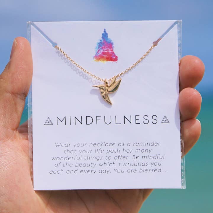 Moon Child - Wholesale Pendant/charm necklace - "Mindfulness" Affirmation Necklace0