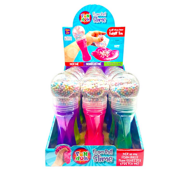 Novelty Brands - Wholesale Putty/Slime - Kids - Fun Doh Fidget Foam Ball Slime Toy - 12/Display2