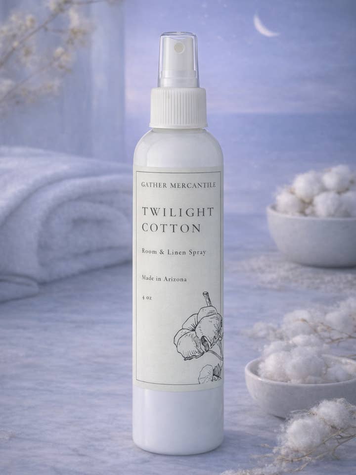 Twilight Cotton Room & Linen Spray for wholesale by Gather Mercantile