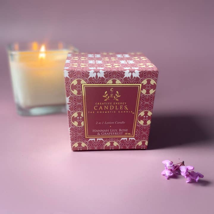 Creative Energy Candles - Wholesale Jar/Filled Candle - Hannah Lily, Rose & Grapefruit: 2-in-1 Soy Lotion Candle6