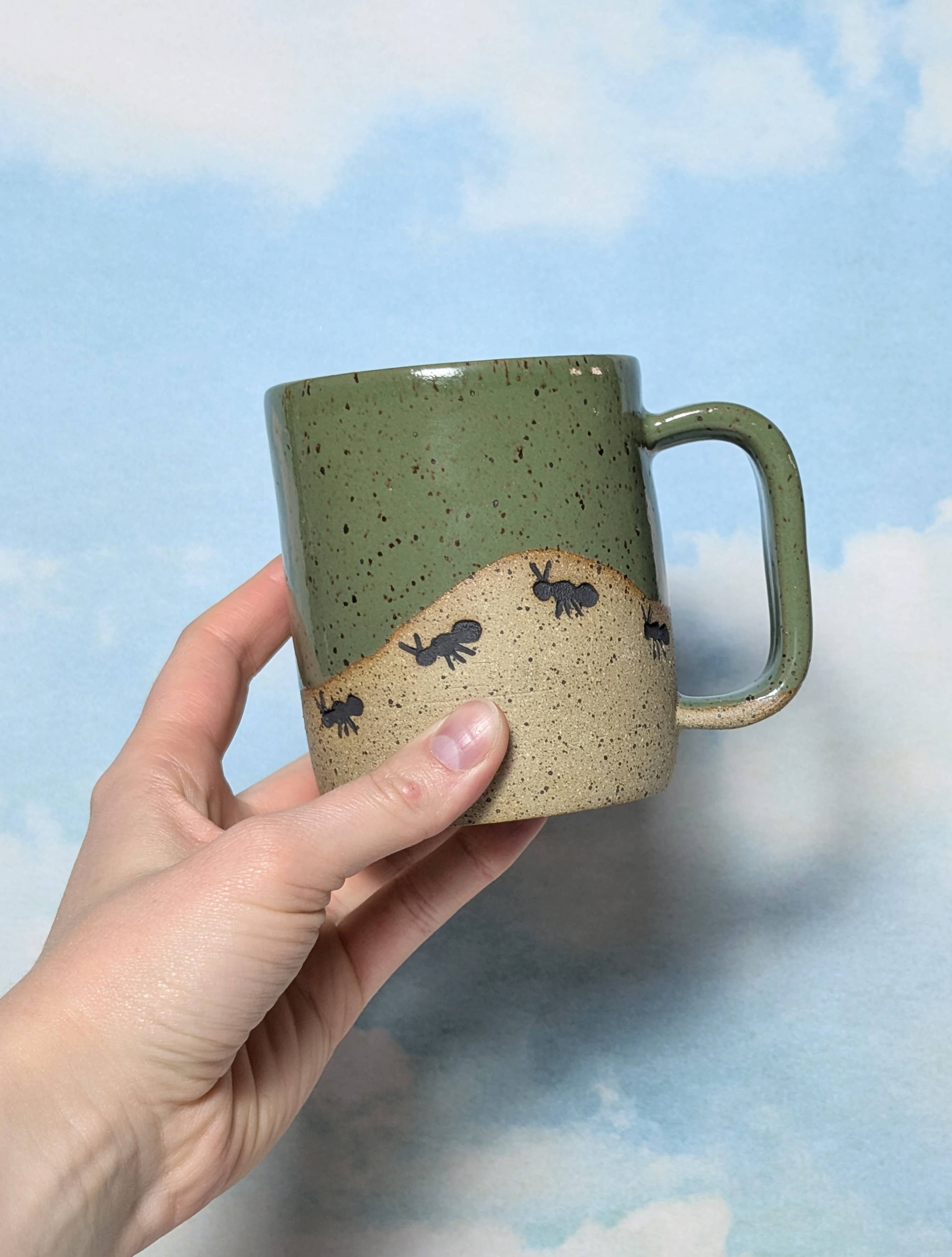 Osso Ceramics - Wholesale Coffee Mug - Ant Stamped Ceramic Mug, Ants on a Hill Mug0