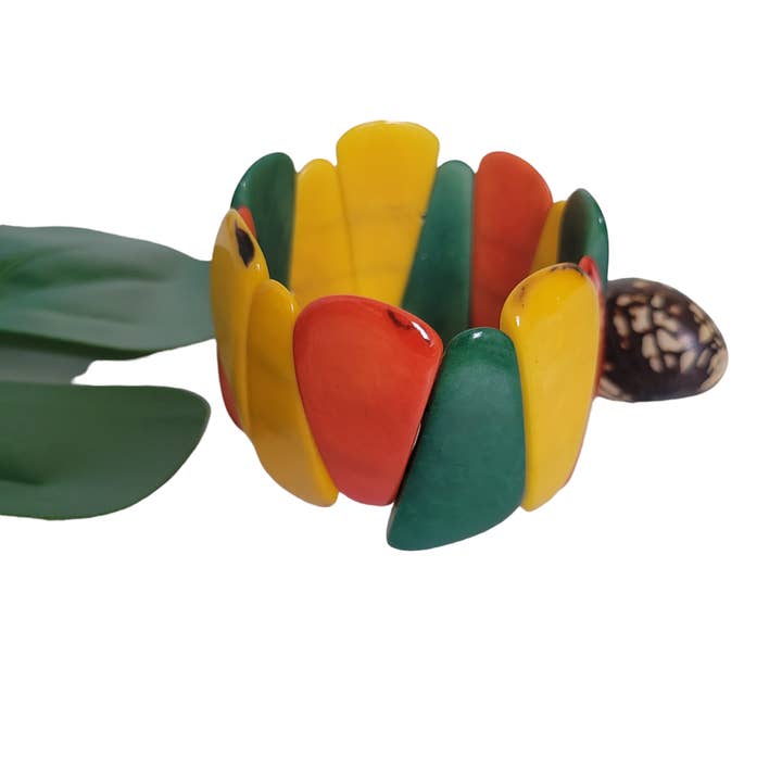 Organic jewelry by Allie - Wholesale Beaded Bracelet - Trapezoidal tagua nut bracelet mod style7