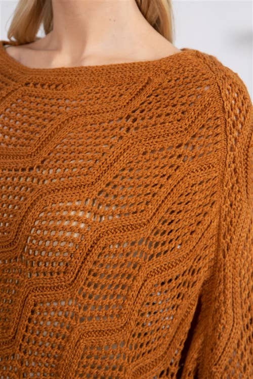 MYS Wholesale Inc - Wholesale Poncho - Women's - Knitted Net Wave Pattern Fringe Tassel Poncho35