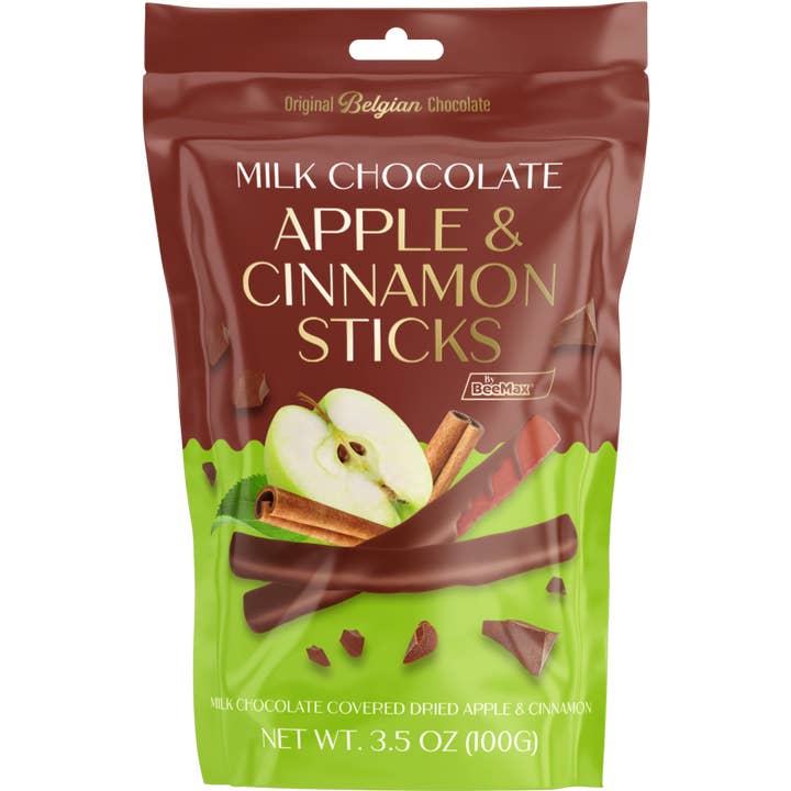 Beemax - Wholesale Fruit Snacks - Milk Chocolate Covered Dried Apple & Cinnamon Sticks