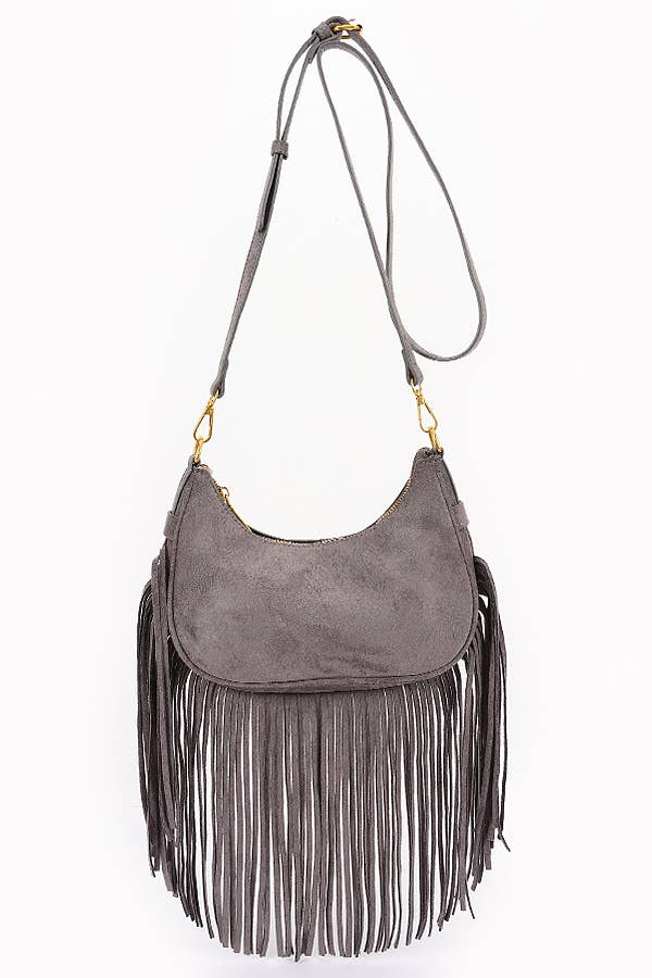 Shop Neighbors - Vendita all'ingrosso Borsa a tracolla - Donna - Borsa a tracolla in camoscio con frange rifinite5