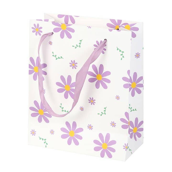 Something Different Wholesale - Wholesale Gift Bag - 23cm Medium Purple Daisy Gift Bag