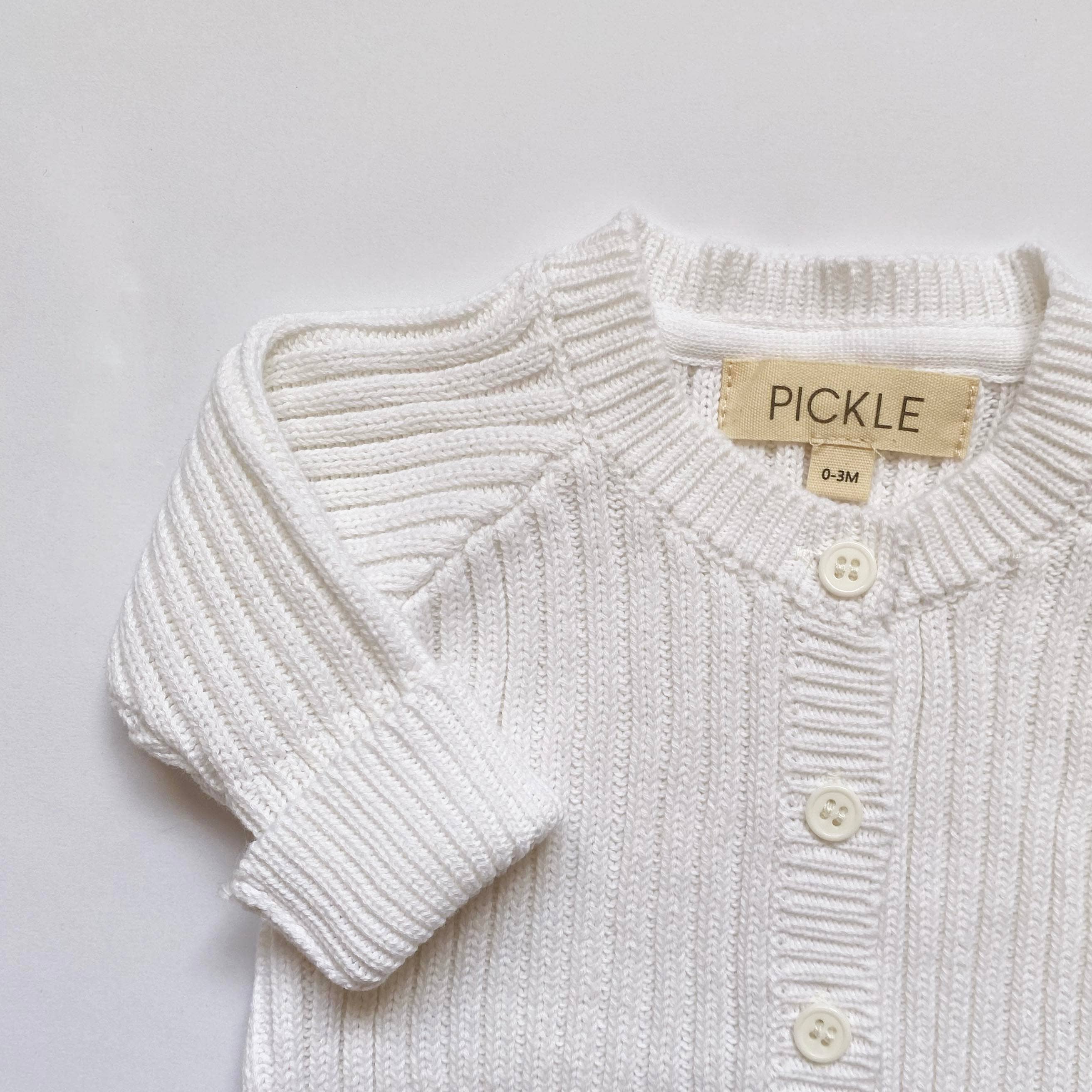 PICKLE - Vendita all'ingrosso Tutina - Neonati - Pagliaccetto in Cotone Organico Bianco1