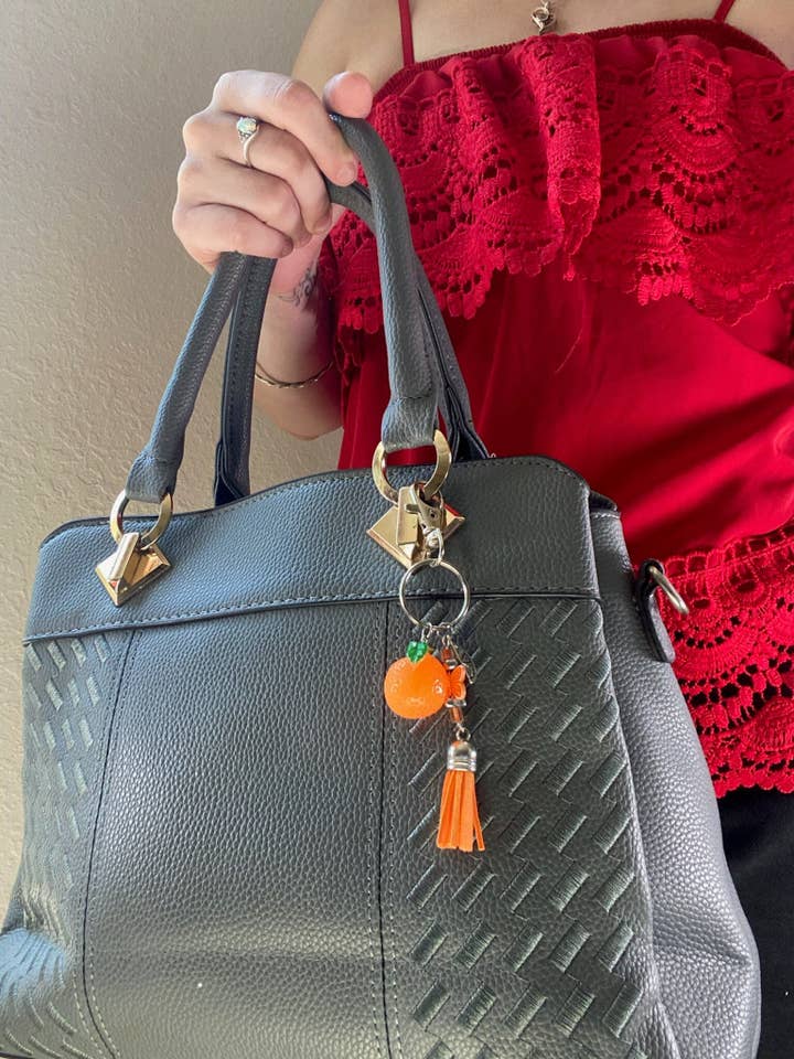 Orange | Fruit Keychain | Summer Purse Accessory | Zipper Pull | Keychain For Purse | Backpack Zipper Keychain for wholesale by StayTay Store