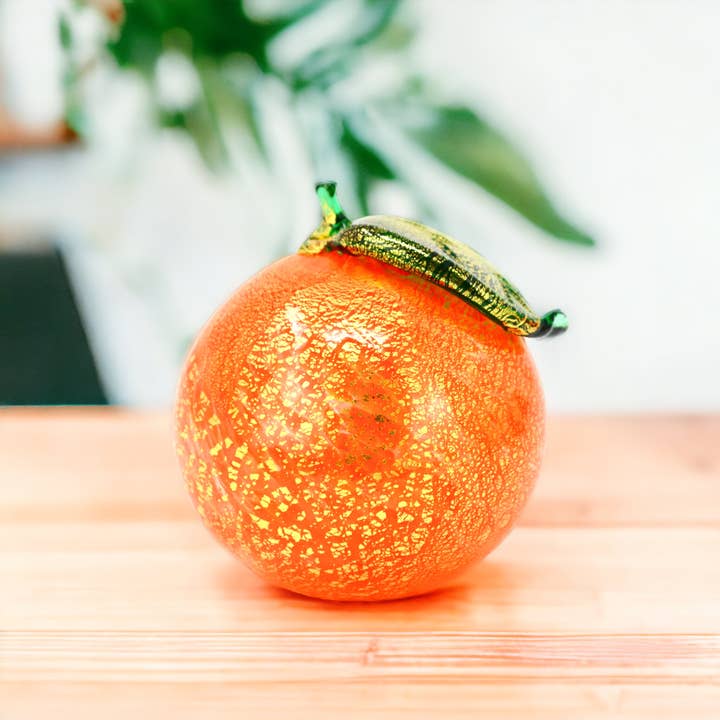 Via Graceffo - Wholesale Decorative Tabletop Object - Life-size Murano Glass Oranges, Blown Glass Fruit,