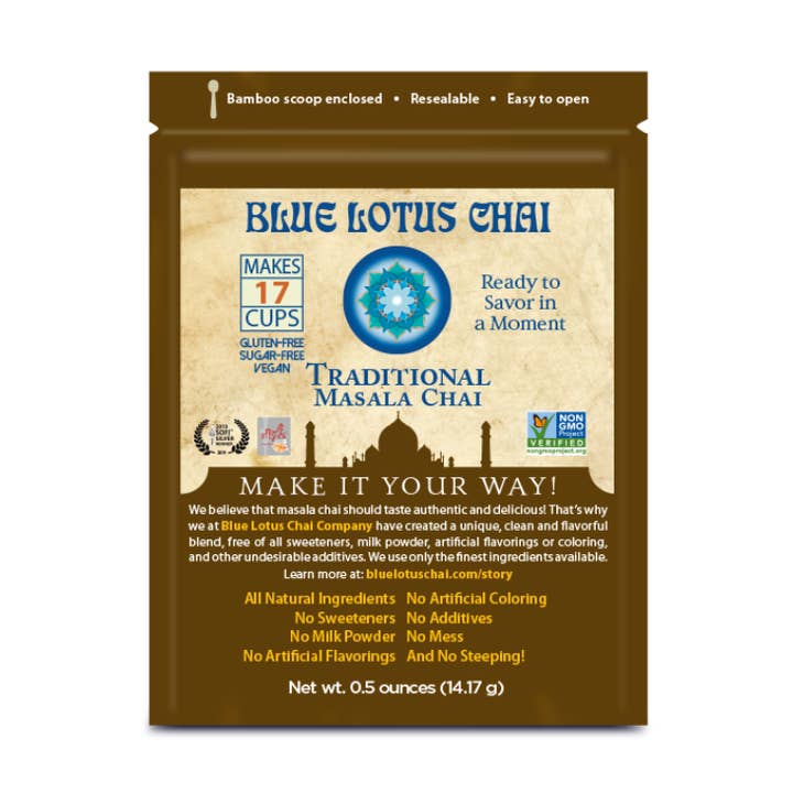 Blue Lotus Chai Company - Wholesale Loose Tea - Traditional Masala Chai - 0.5oz pouch (17 cups)0