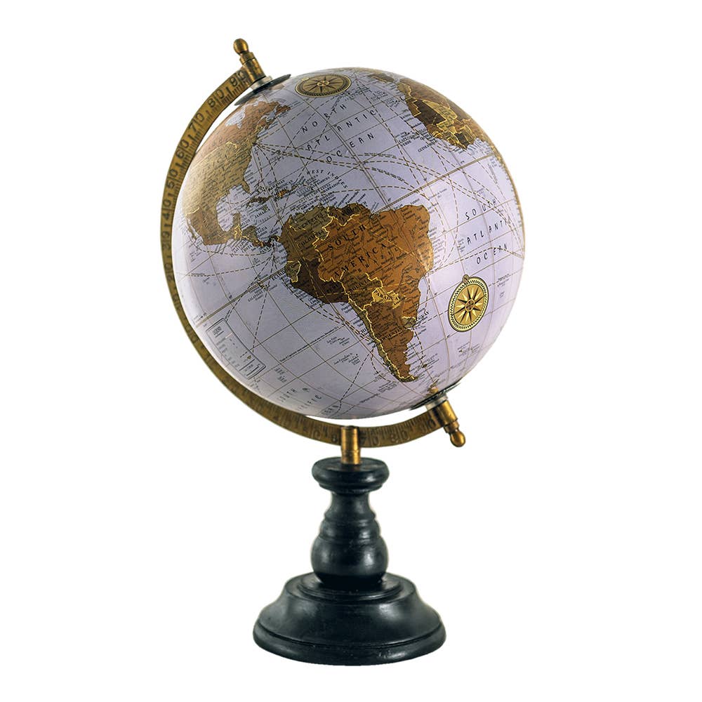 Clayre & Eef – wholesale Skrivbordsglob – 64932 Globe 22x37 cm Brun Träjärn Rund Globus1