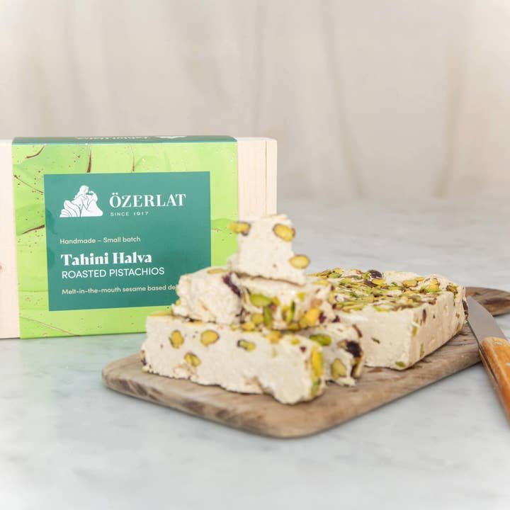 Ozerlat UK – Großhandel Nussbutter – Geröstete Pistazien-Tahini-Halva auf pflanzlicher Basis, veganfreundlich