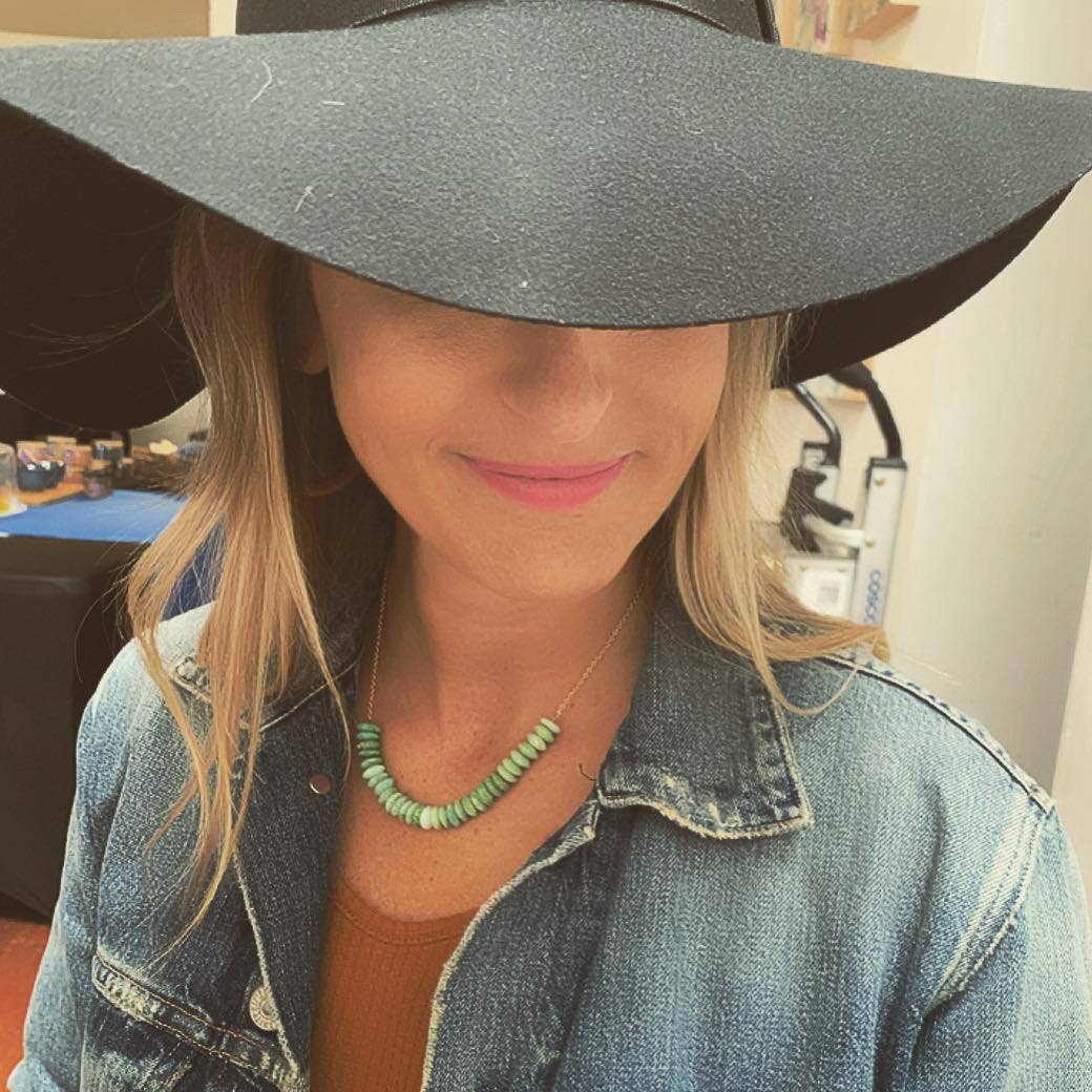 Carly Waters Designs - Wholesale Beaded/Pearl Necklace - Chrysoprase Slice Necklace2