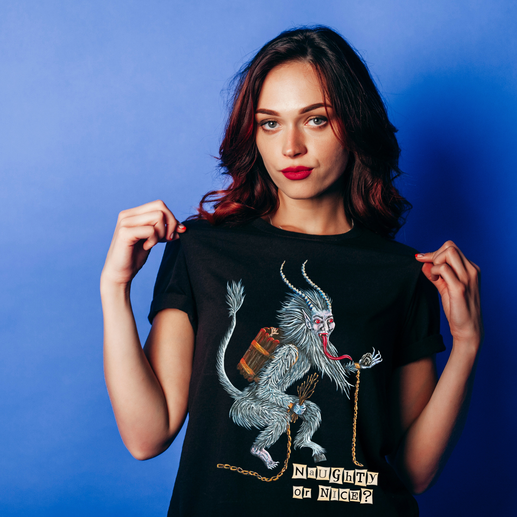 Hannah Kate Makes - Wholesale T-Shirt (Graphic) - Unisex - Krampus T-shirt - Black - 100% Cotton - Regular/Fitted Tee8
