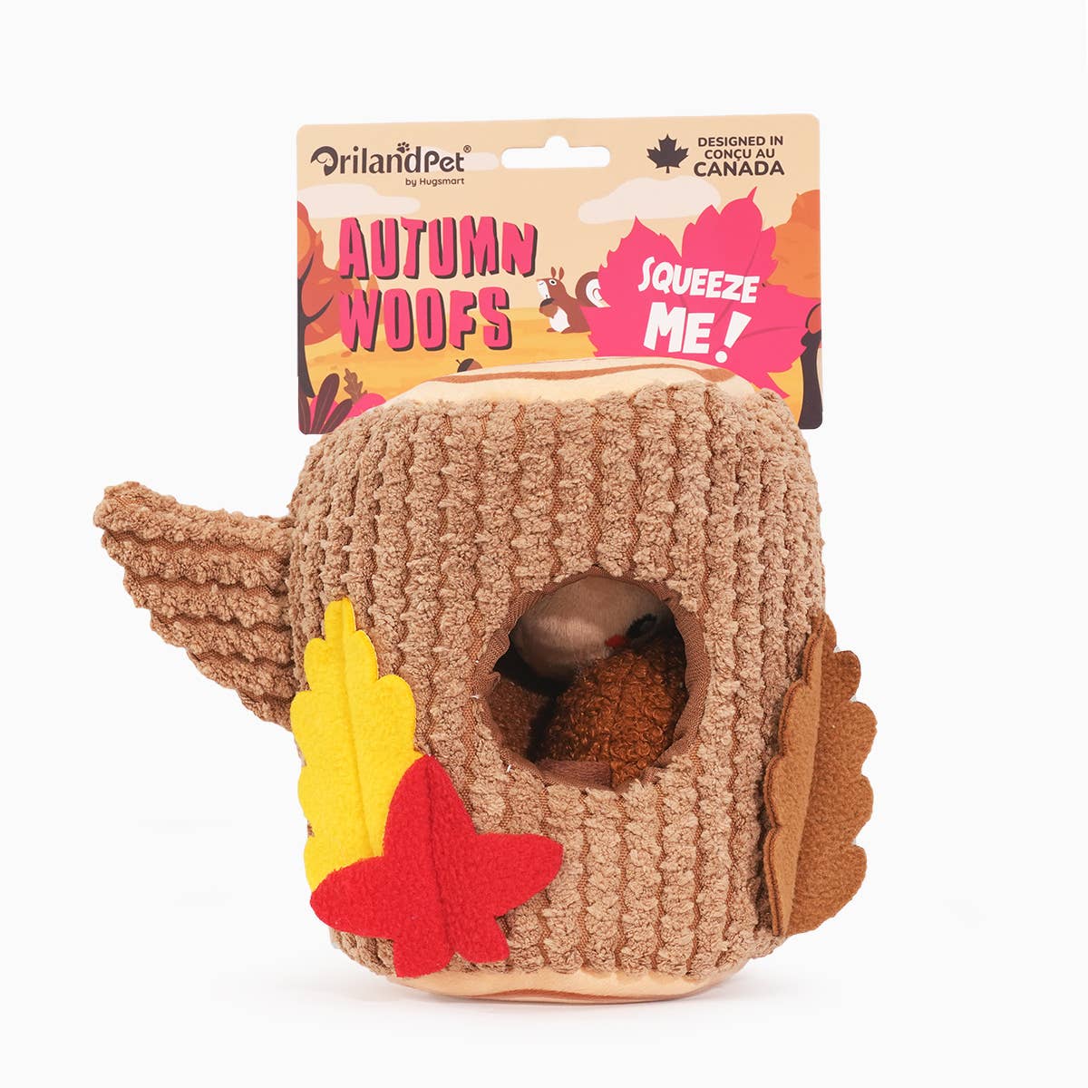 Hugsmart Products Inc - Wholesale Pet Plush Toy - Dog - OrilandPet - Autumn Woofs  |  Acorn Tree - Interactive Toy2