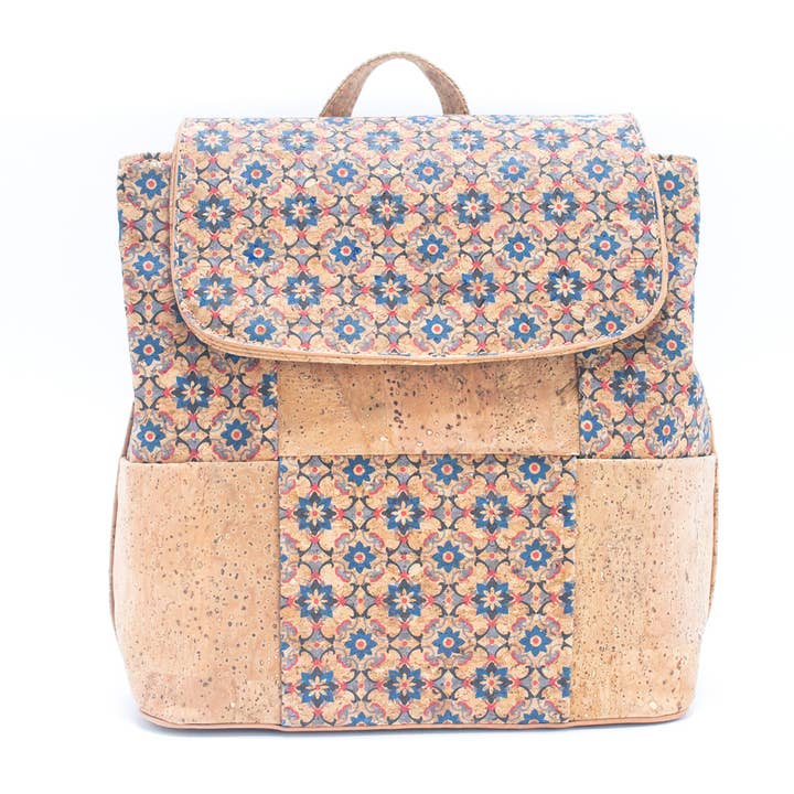 Meninas Bonitas Cork - Wholesale Backpack - Women's - Natural Cork and summer Pattern Women's Backpack BAGF-024
