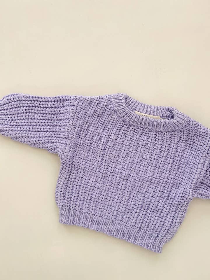 Petite + Co - Wholesale Knitted jumper – Baby - CHUNKY KNIT JUMPER - PURPLE V21