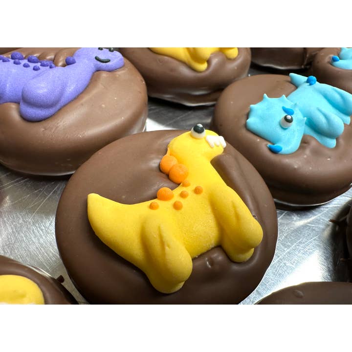 O'Shea's Candies Sweet Shop - Wholesale Chocolate Covered Sweets - O’Oreo “Animated Dinosaurs 🦖” O’Oreo w/ Milk Chocolate 3PK