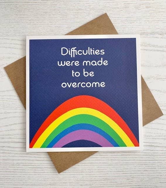 Popsy & Plum – wholesale Encouragement card – Difficulties Weere Made to be Overcome Positivity Card