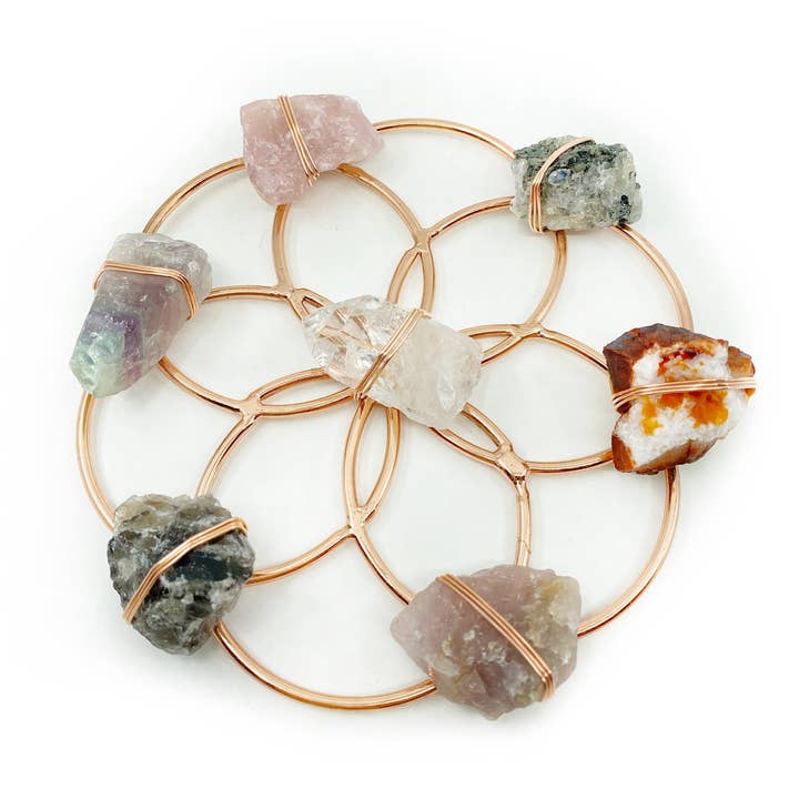 Ariana Ost – wholesale Andlig sten/kristall – Gudomlig feminin gudinna Blomma av liv Healing Crystal Grid1