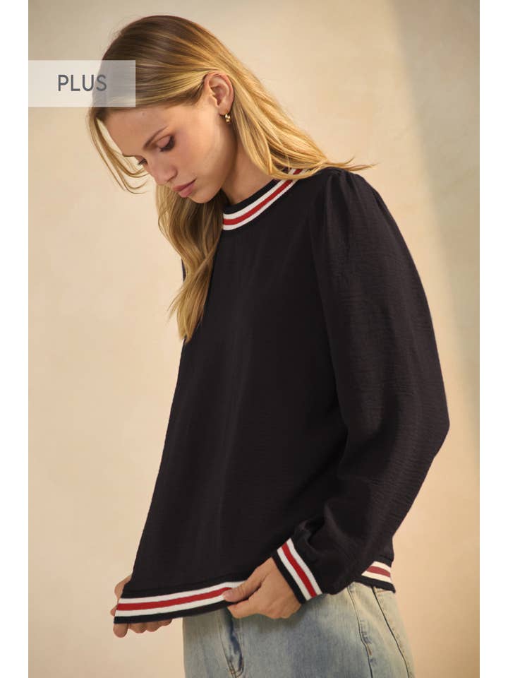 Oddi - Wholesale Knit Top - Women's - Plus Mock Neck Knit Top