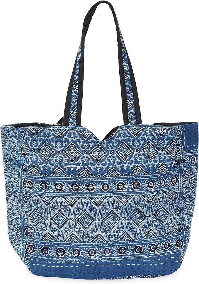 OMA - Eclectic Home - Wholesale Tote Bag - Women's - Cotton Quilted Boho Beach Bag Hippie Casual Beach Tote Bag -