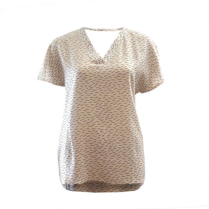 „ORAM” blouse zonder rug in linnen en viscose voor wholesale door WiDDA berlin