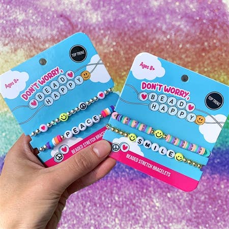 Top Trenz Inc - Wholesale Beaded Bracelet - Don't Worry Bead Happy -Stretch Beaded Bracelets2
