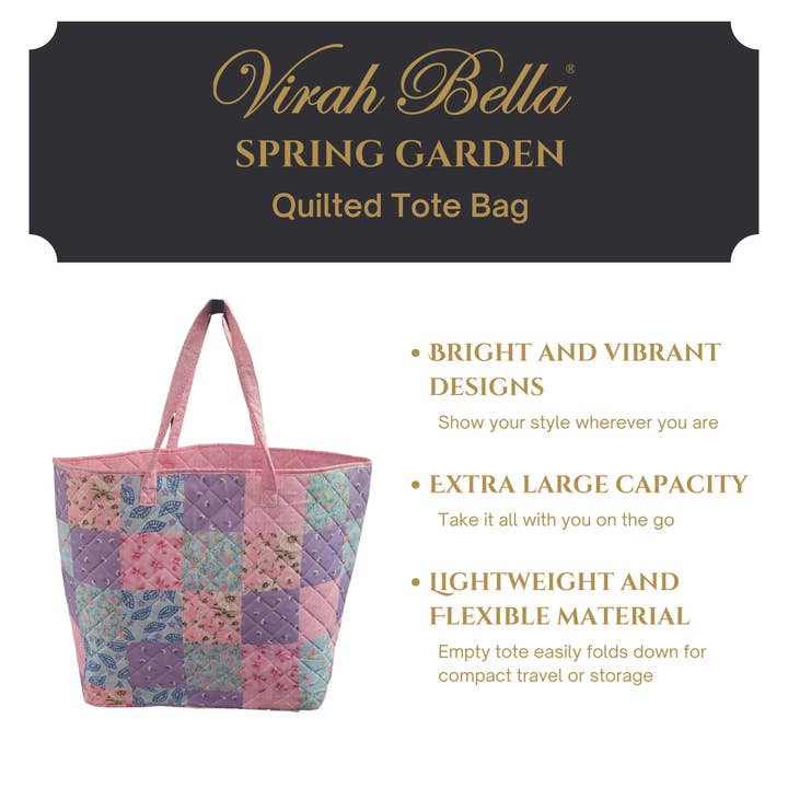 Duke Imports - Wholesale Tote Bag - Women's - "Spring Garden" Designer Quilted Tote Bag1