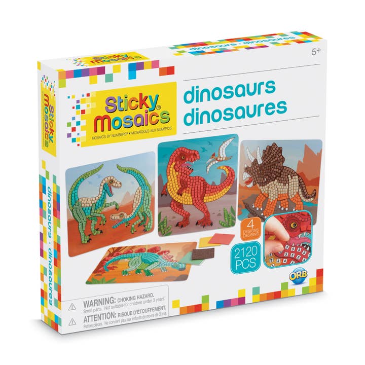 Orb Toys - Wholesale DIY Craft Kit - Kids - Sticky Mosaics® Dinosaurs