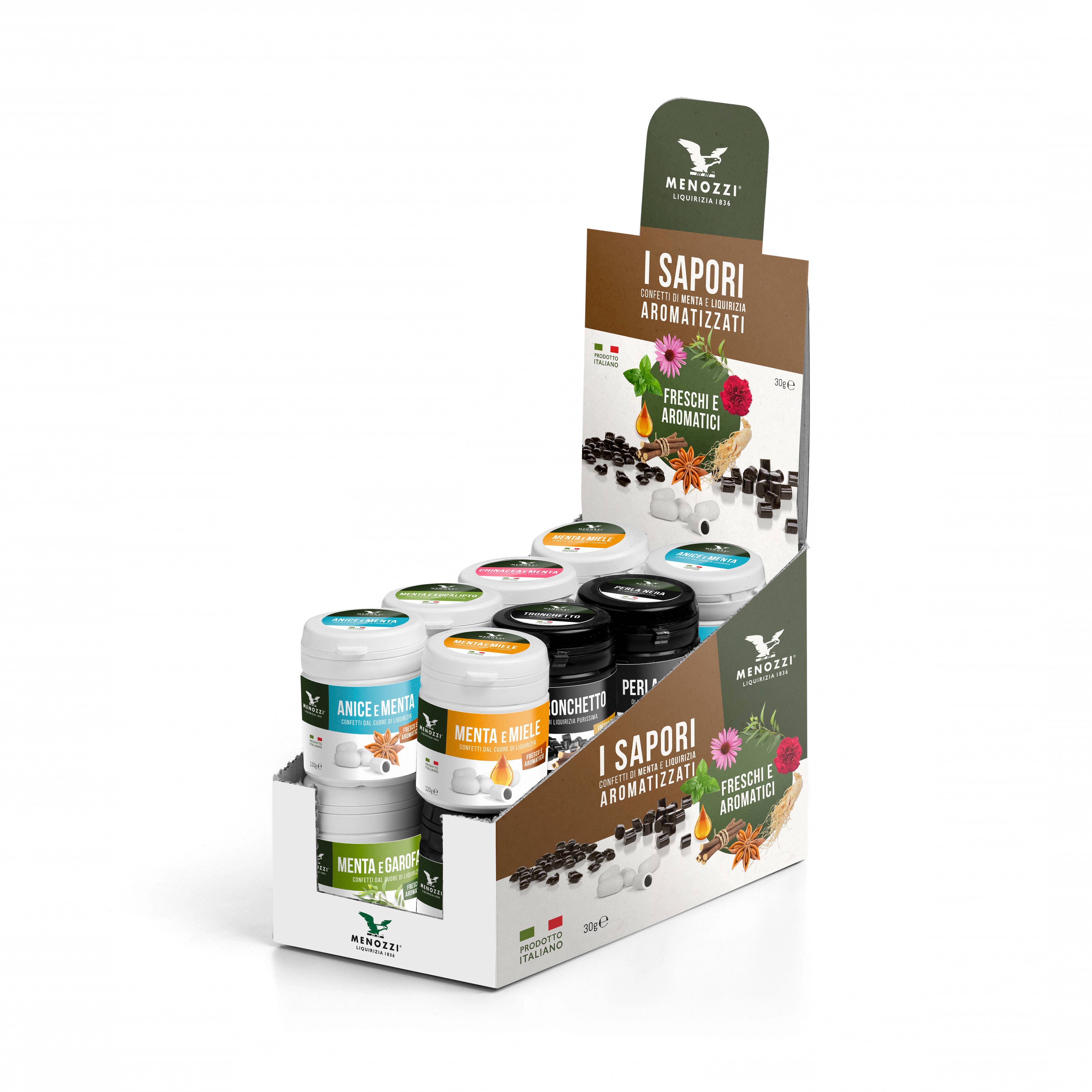 Menozzi De Rosa 1836 - Wholesale Hard Candy - Confetti con alma di Licorice Mint Ginseng 30 grams1