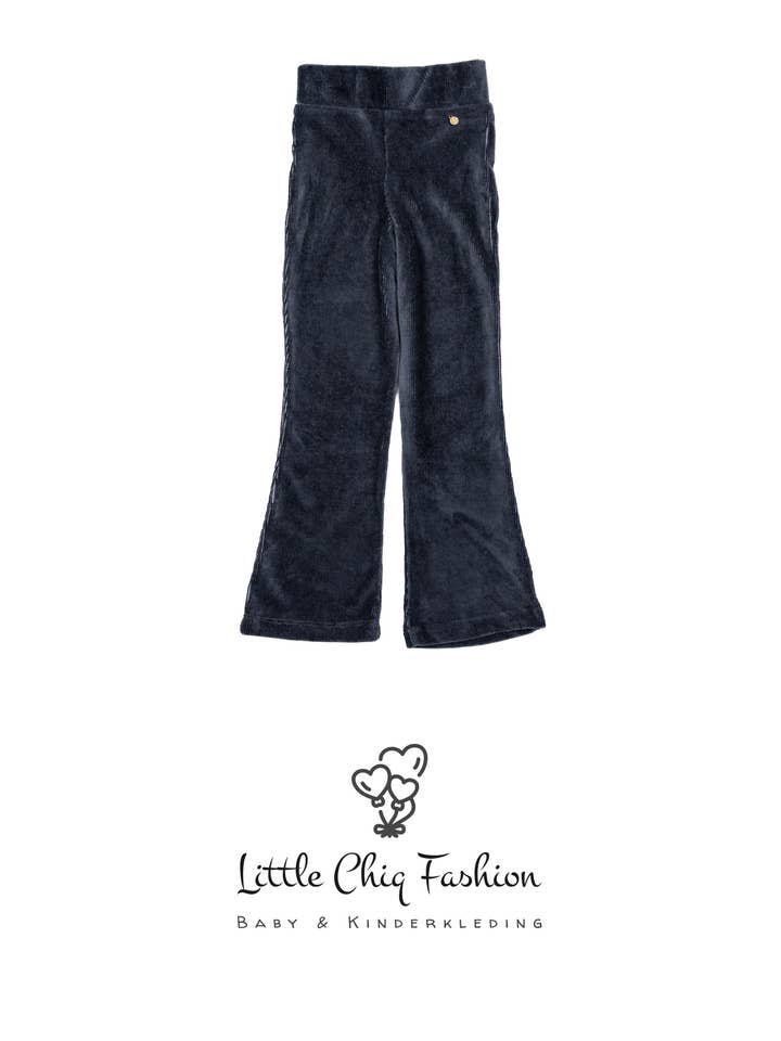 Pantalones de campana Funkle Girls Negros – Terciopelo de Cordero Suave – Moda Infantil de Tendencia para venta al por mayor de Little Chiq