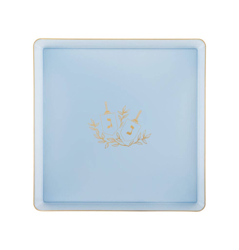 EcoQuality – Prato descartável por atacado – Pratos de jantar descartáveis Edge Hanukkah Collection de 10,75" Azul/Dourado0