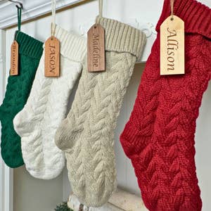 Personalized Christmas Stocking Tags – Cotton Slate
