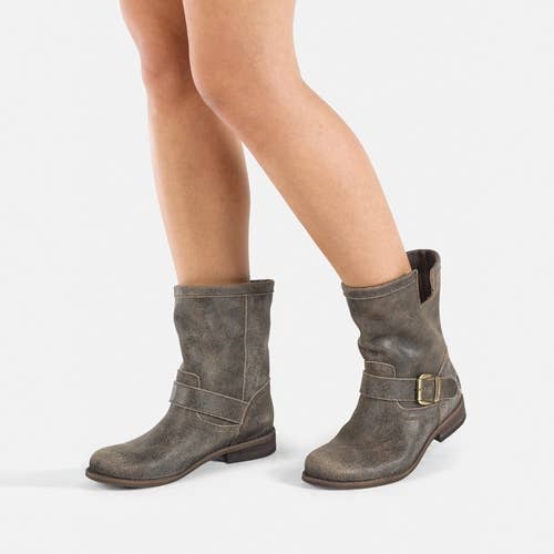 Women´S Leather Biker Boots - Oderg 8247 Noumerat Tobacco for wholesale by Felmini