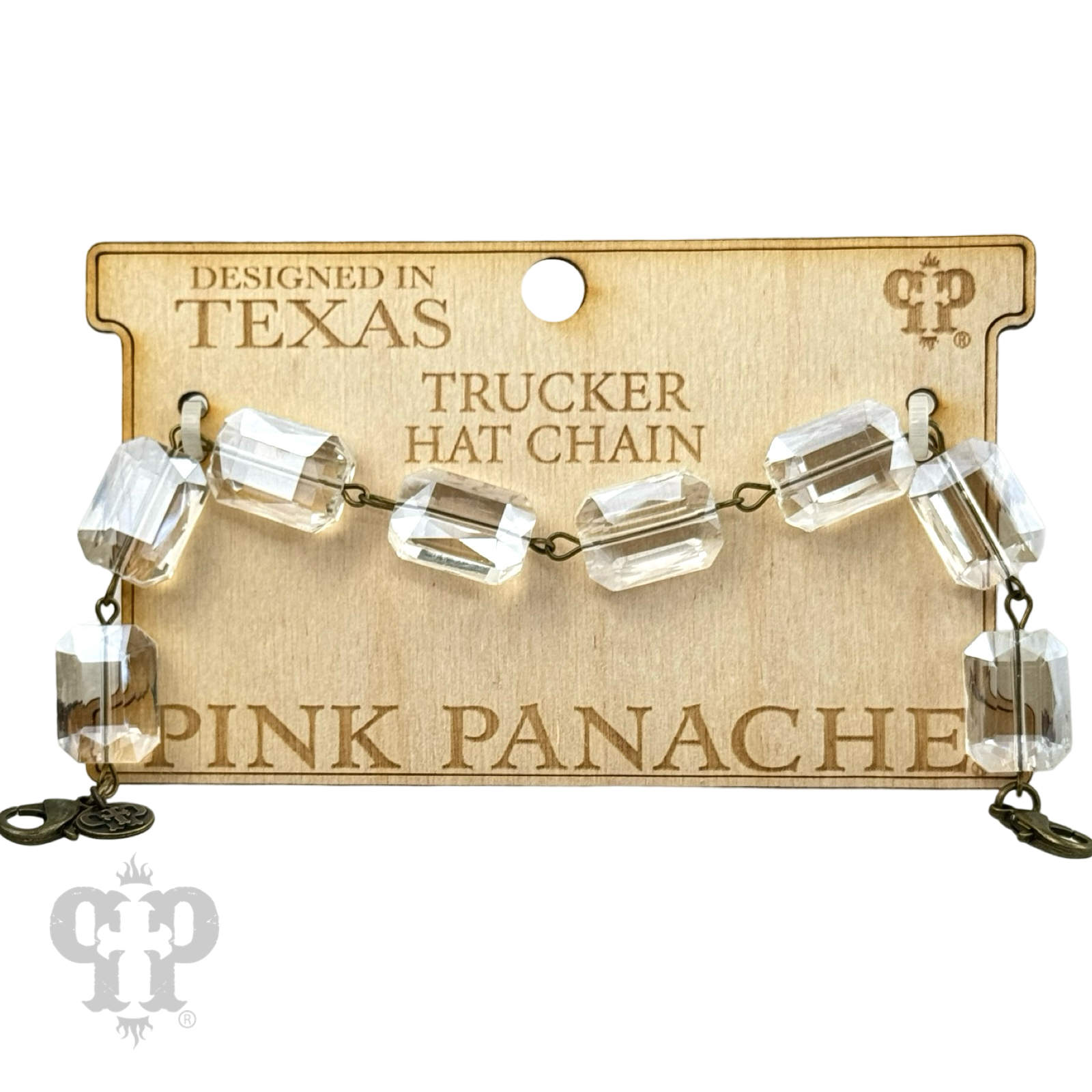 Pink Panache Brands - Wholesale Hat Accessory - Women's - Trucker hat rectangle crystal bead chain1